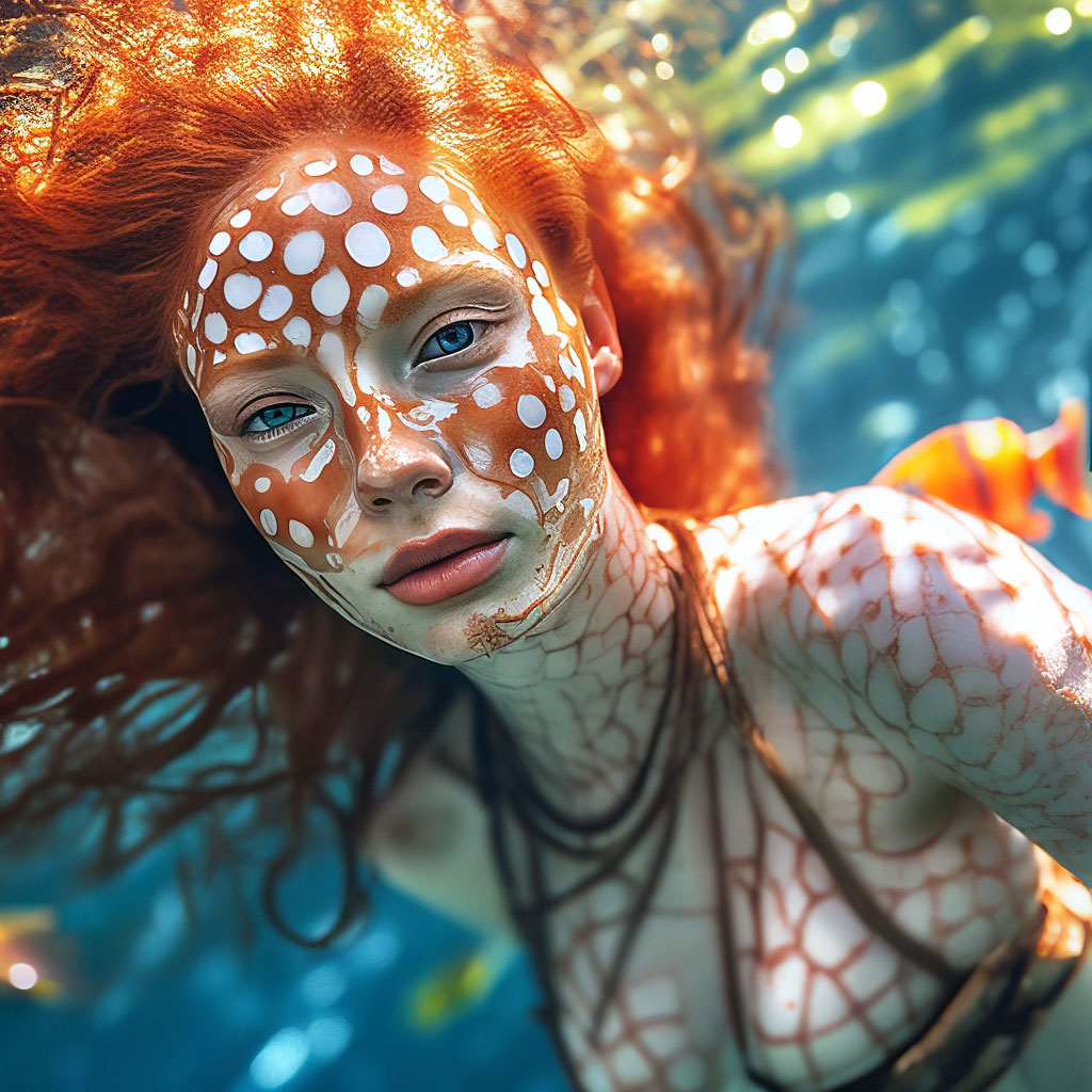 Красивая девушка под водой с …» — создано в Шедевруме