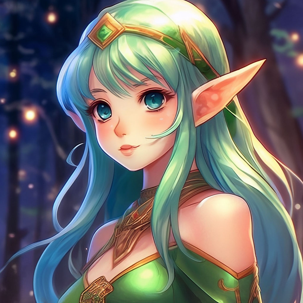 An elf in anime style