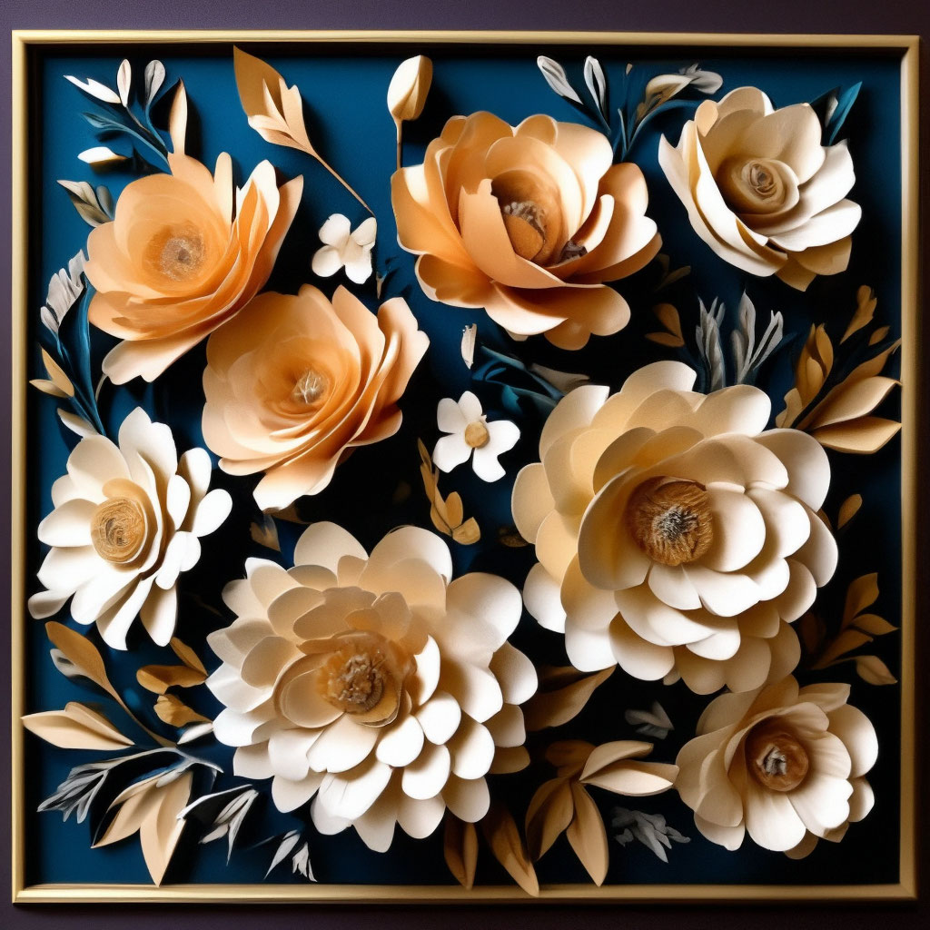 Нежные 3D Розы в рамке - hd1494601