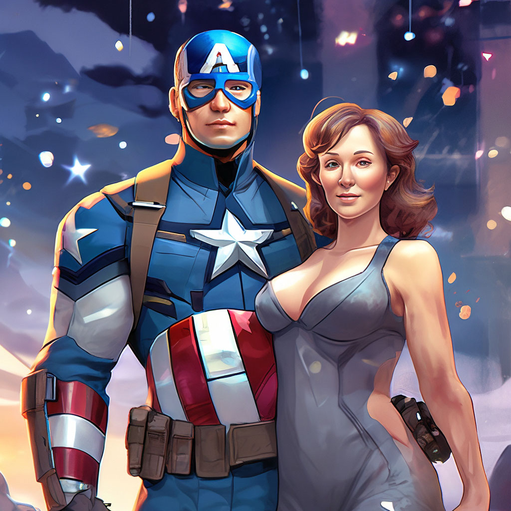 Капитан америка (marvel)с мамой, в…» — создано в Шедевруме