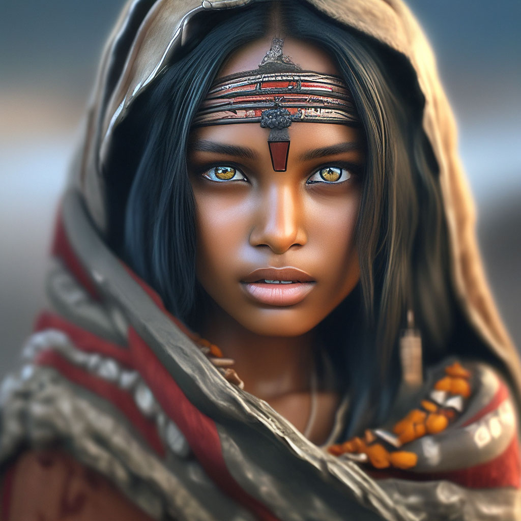 Очень красивая девушка племя индейцев…» — создано в Шедевруме