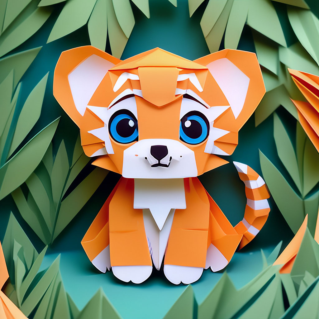 Оригами Тигр из бумаги | DIY Новый год | Origami Paper Tiger