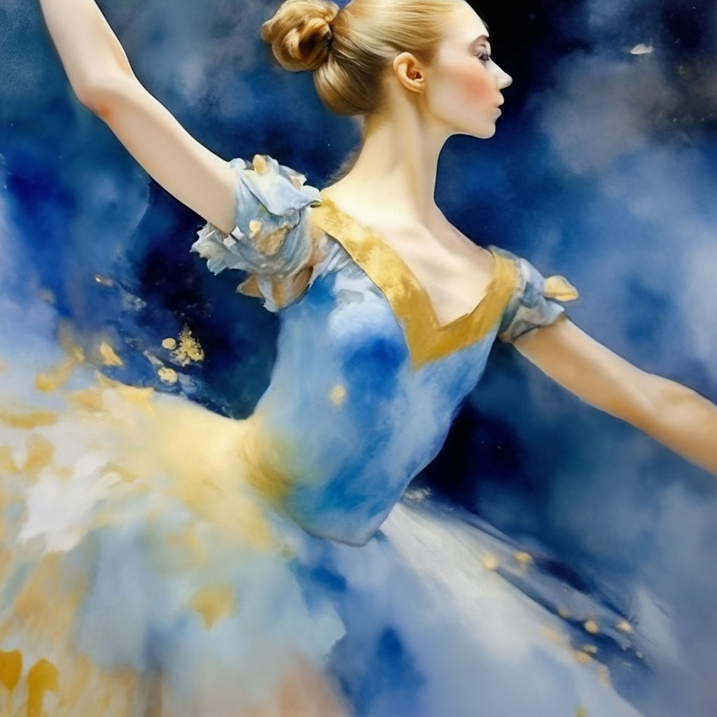 Юная балерина, танец; крупный план, …» — создано в Шедевруме