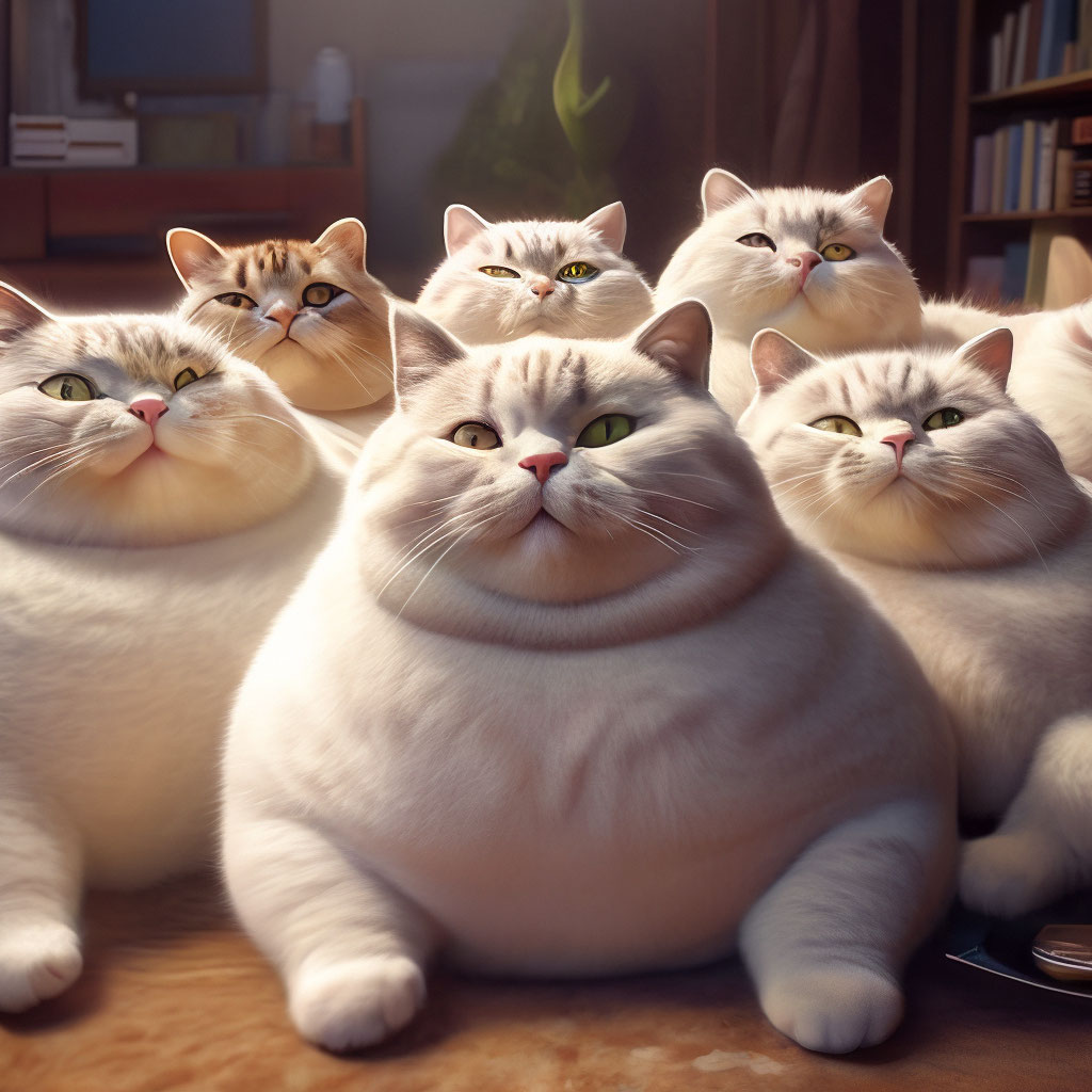 Если много толстых кото то много …» — создано в Шедевруме