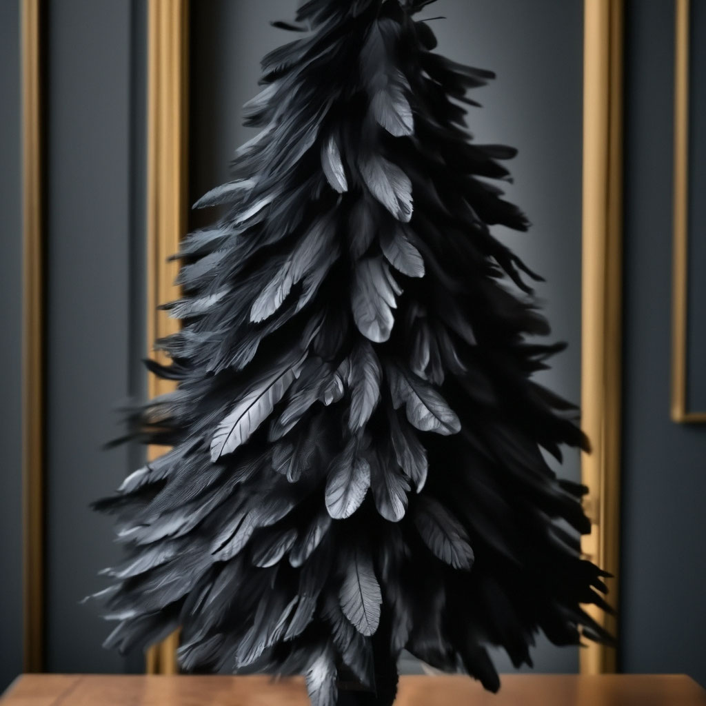 Шар новогодний Baoying yiwen перья на елку 8 см