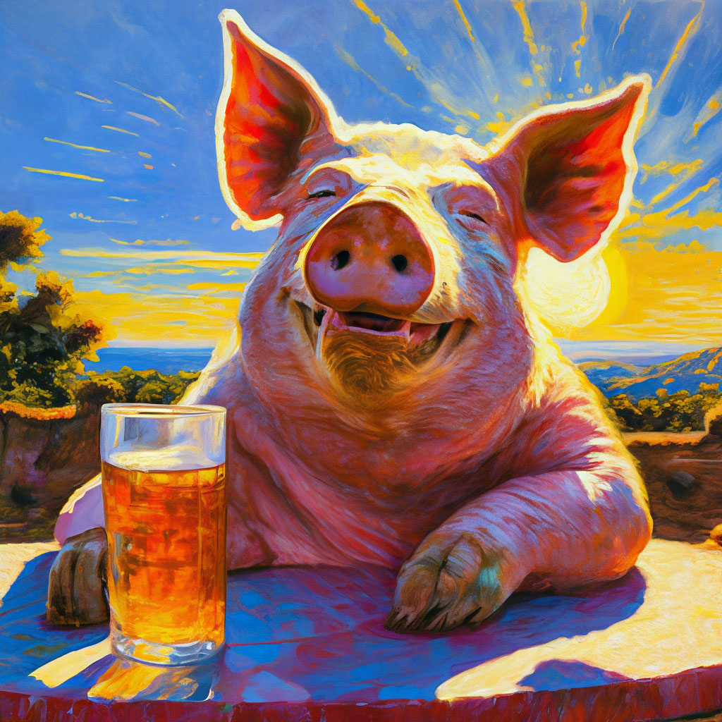 Пьяная Свинка Под Солнцем» — Создано В Шедевруме