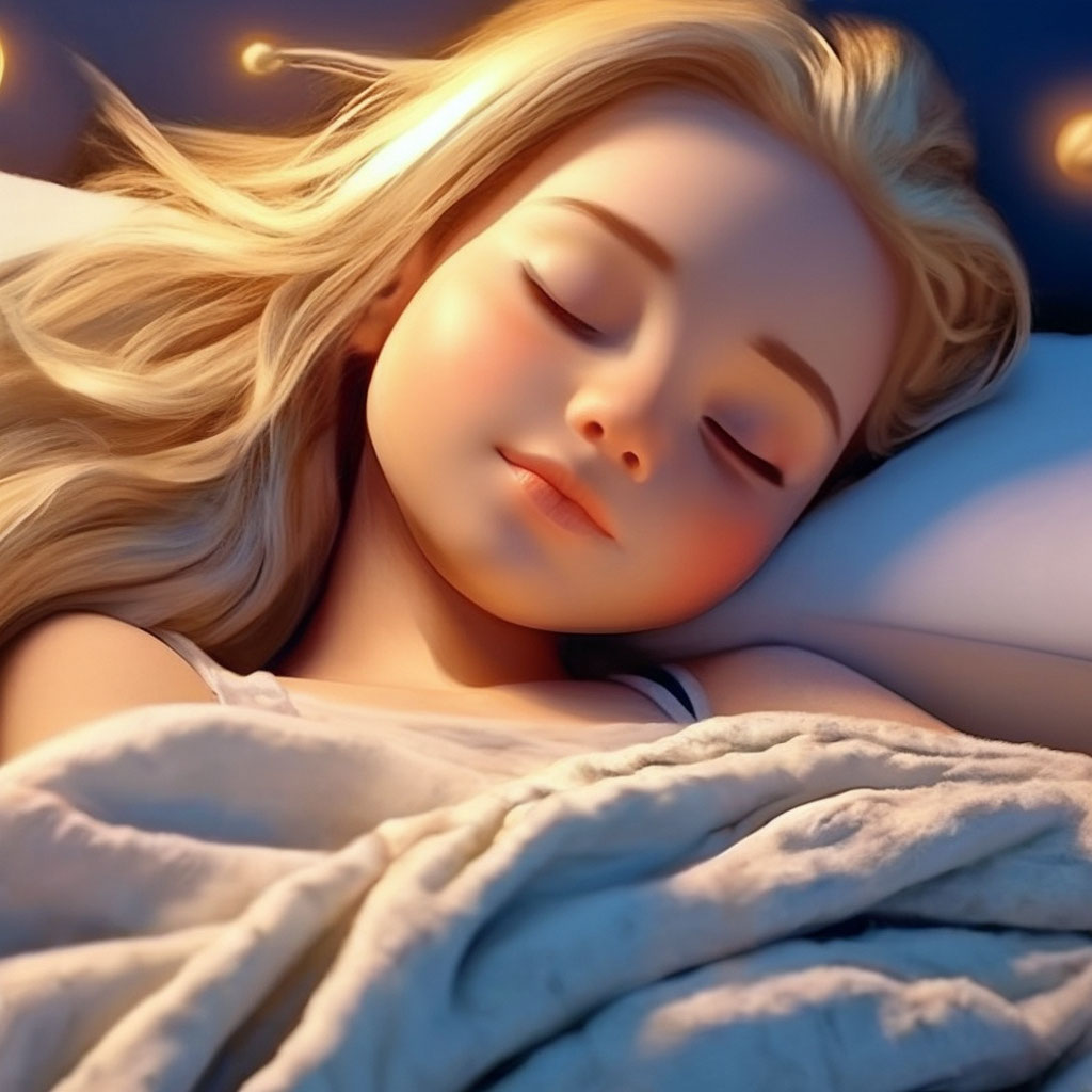 Красивая спящая девушка , светлые …» — создано в Шедевруме