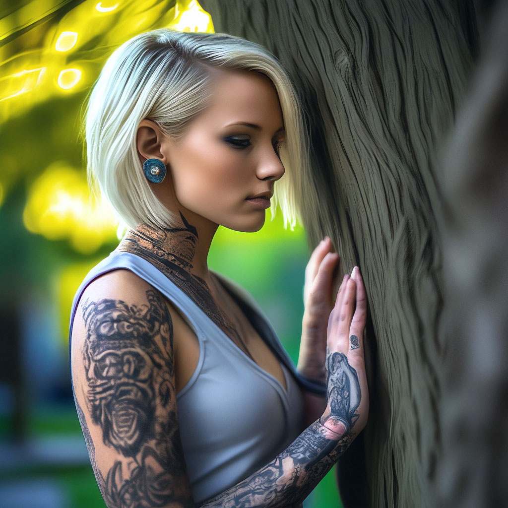 Сексуальная блондинка обнажилась ради татуировки на фестивале «Татумо» в Воронеже