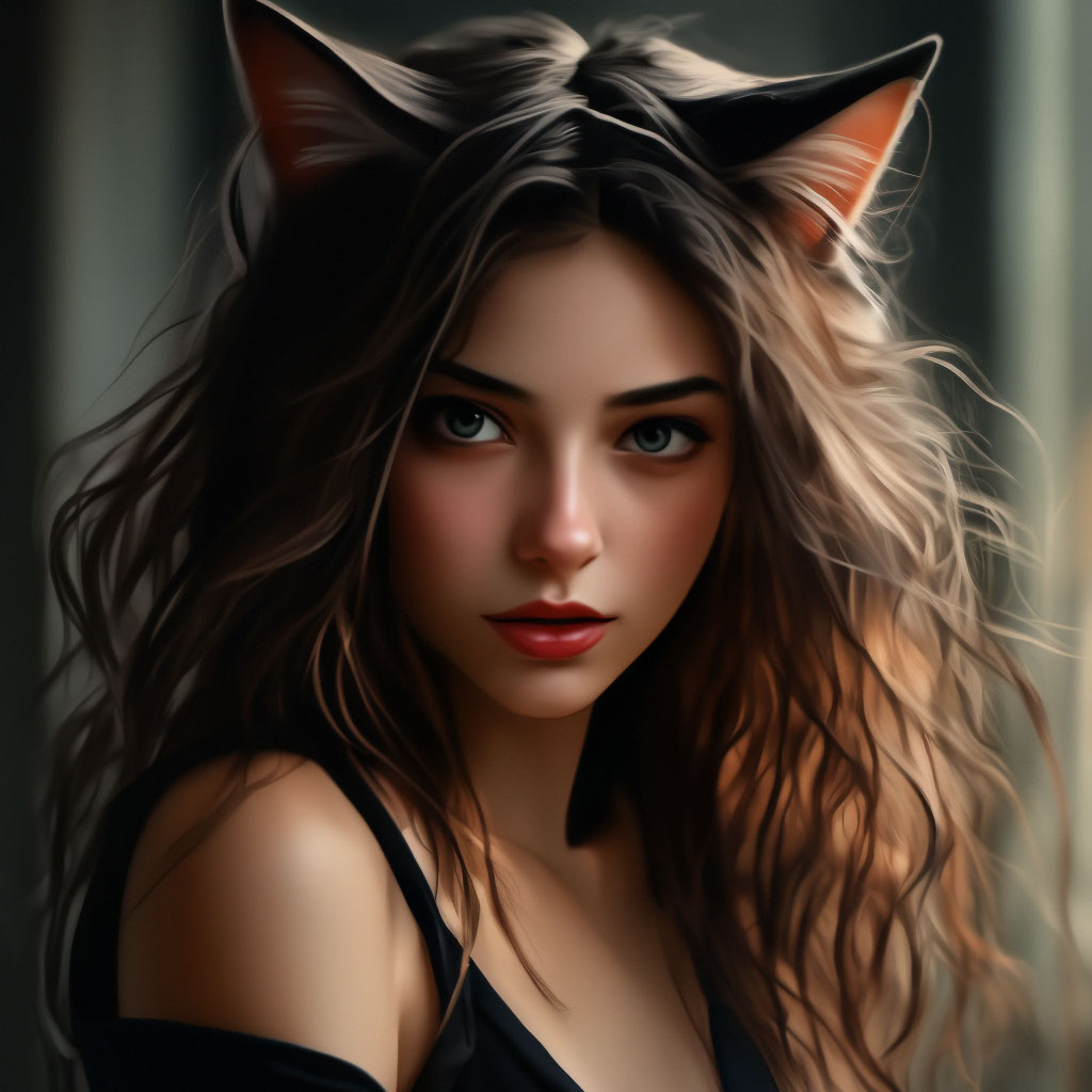 Девушка кошка