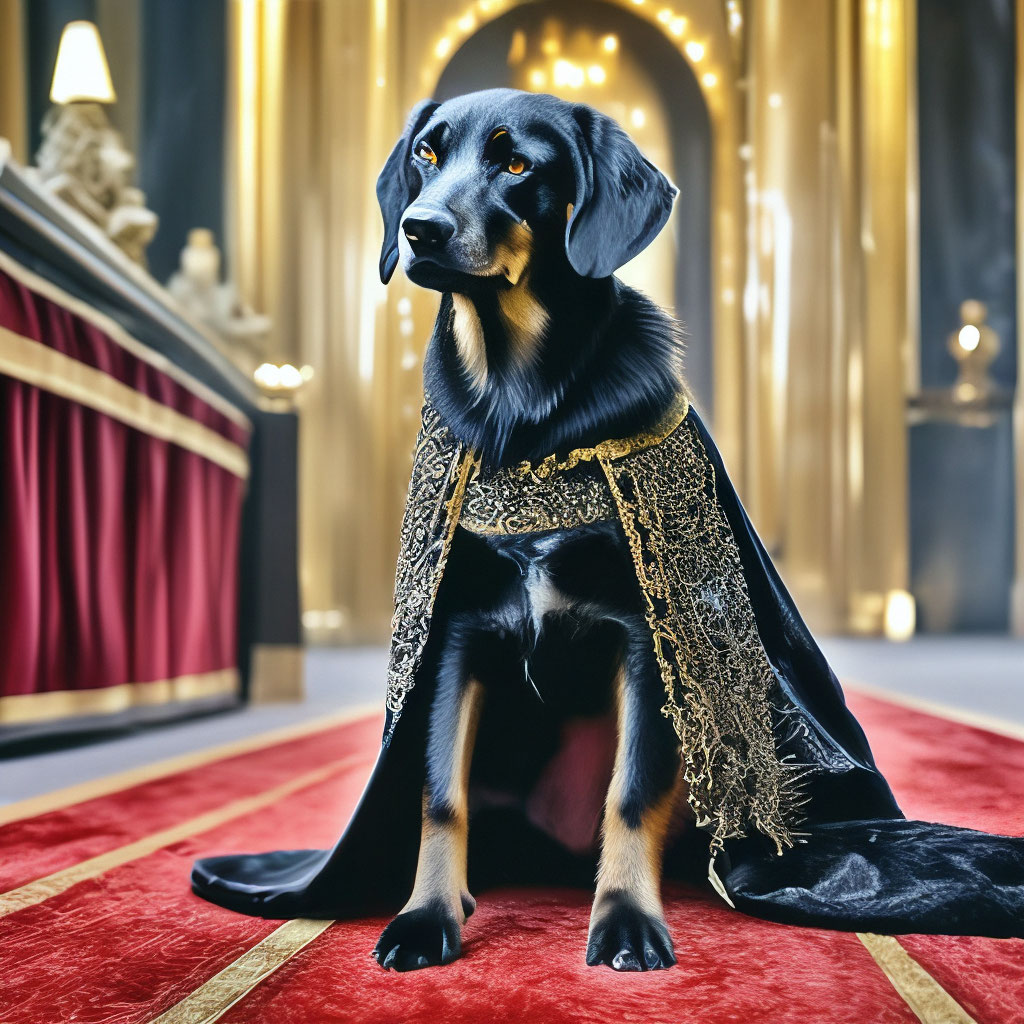 Чёрная собачка в золотом халате …» — создано в Шедевруме