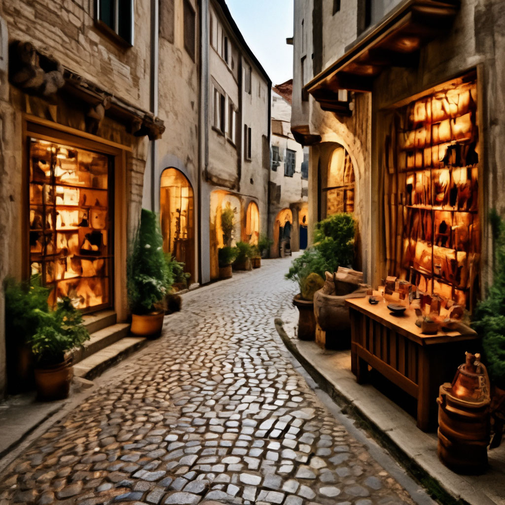 Узкие улочки средневекового города …» — создано в Шедевруме