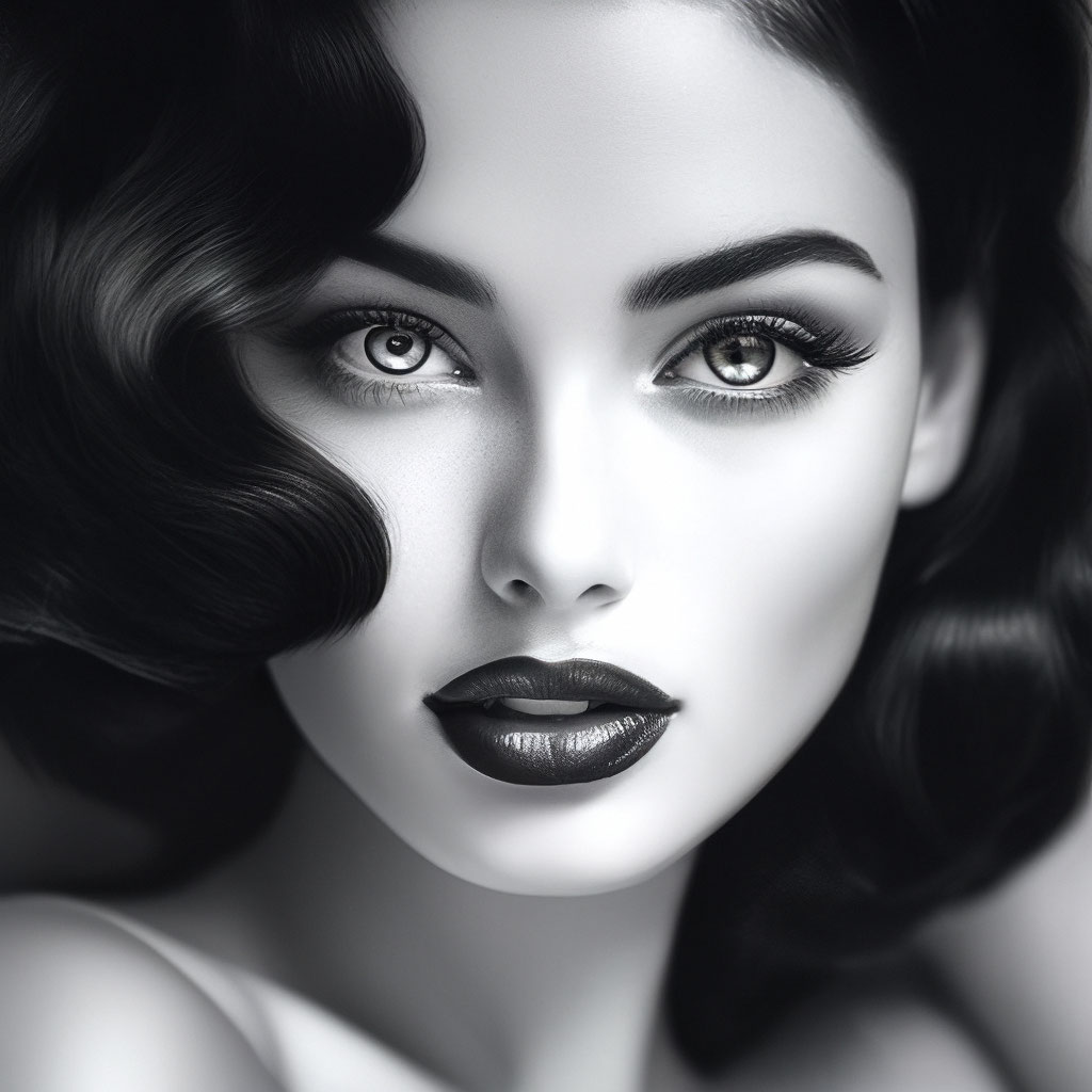 black and white delicate lips…» — создано в Шедевруме