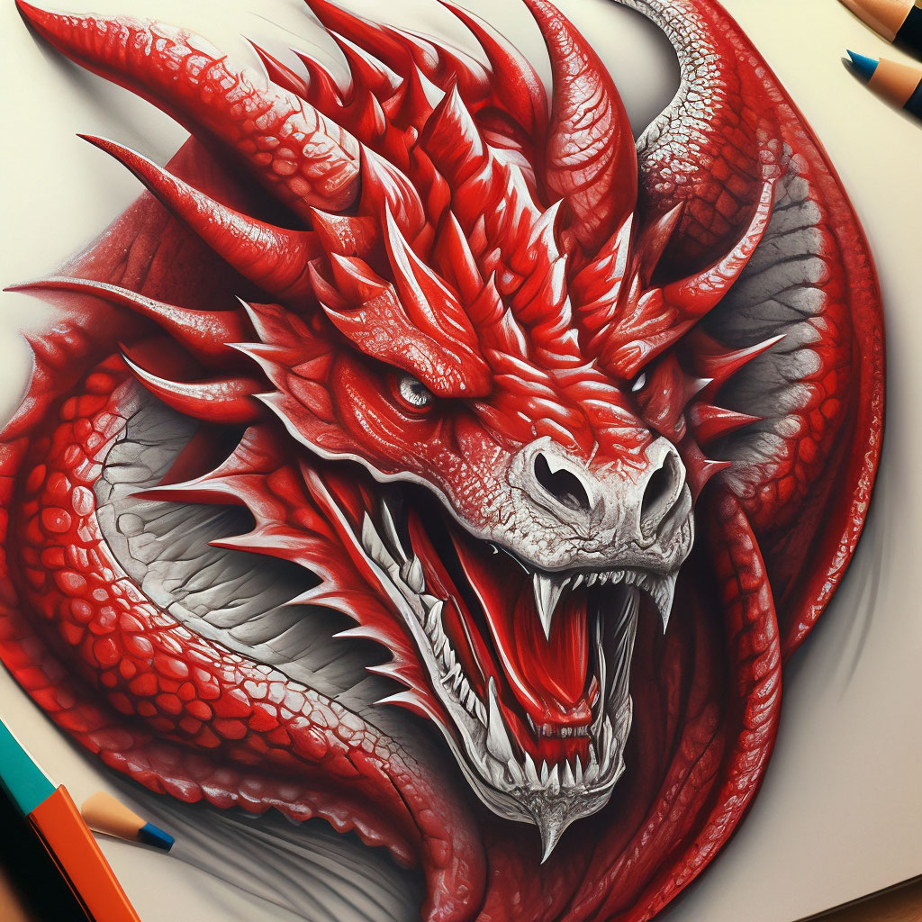 Создать Logo красный дракон , рисунок…» — создано в Шедевруме