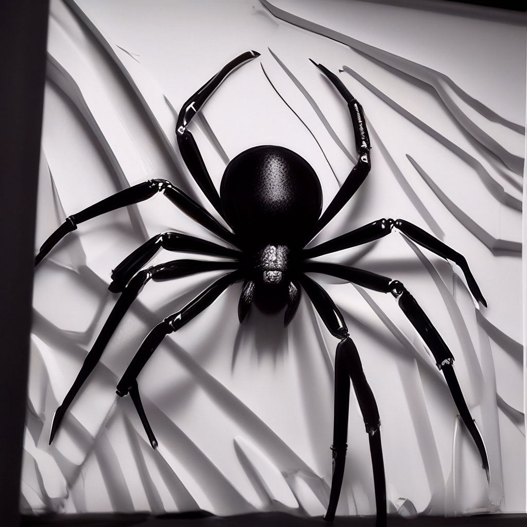 Белая стена черный паук 2d чёрно…» — создано в Шедевруме