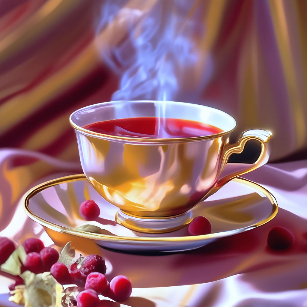 Чашка красного ягодного чая, светлая…» — создано в Шедевруме