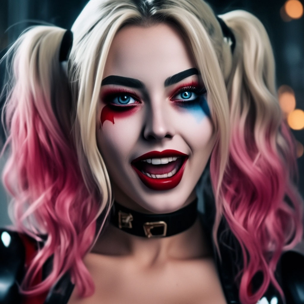 Harley Quinn shows ahegao face and … — image created in Shedevrum
