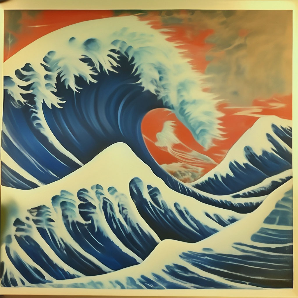 Картина Большая волна, оригинал» — создано в Шедевруме