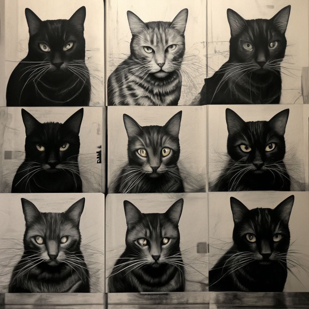 Чертежи кота на А1 сверху слева» — создано в Шедевруме