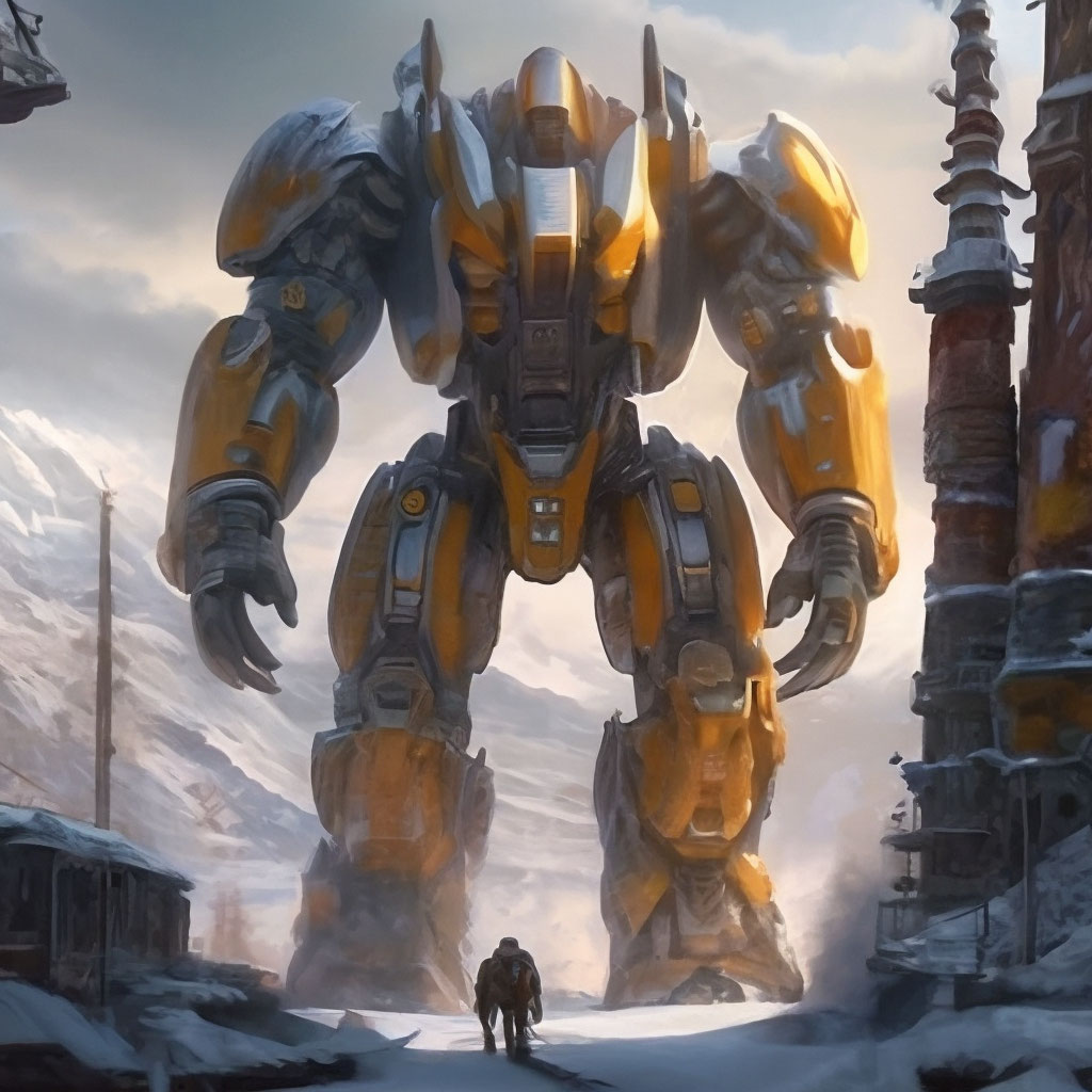 «Гиганский робот егерь России, в …» — картинка создана в Шедевруме