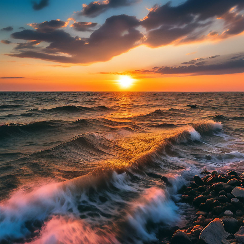 Картинка с закатом на море