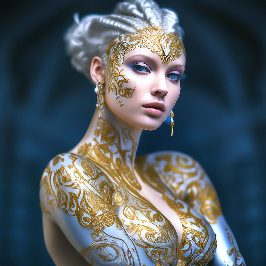 «Красивая девушка, бодиарт на все …» — создано в Шедевруме