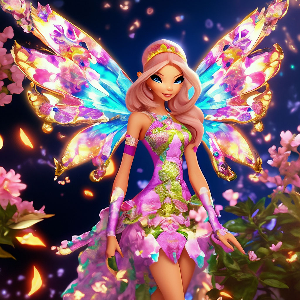 Картинки из блёсток Winx Блум и Стела (на русском языке)