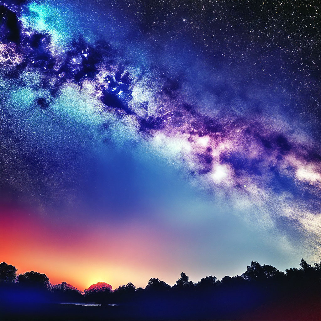Фантастическое ночное небо, звёзды, …» — создано в Шедевруме