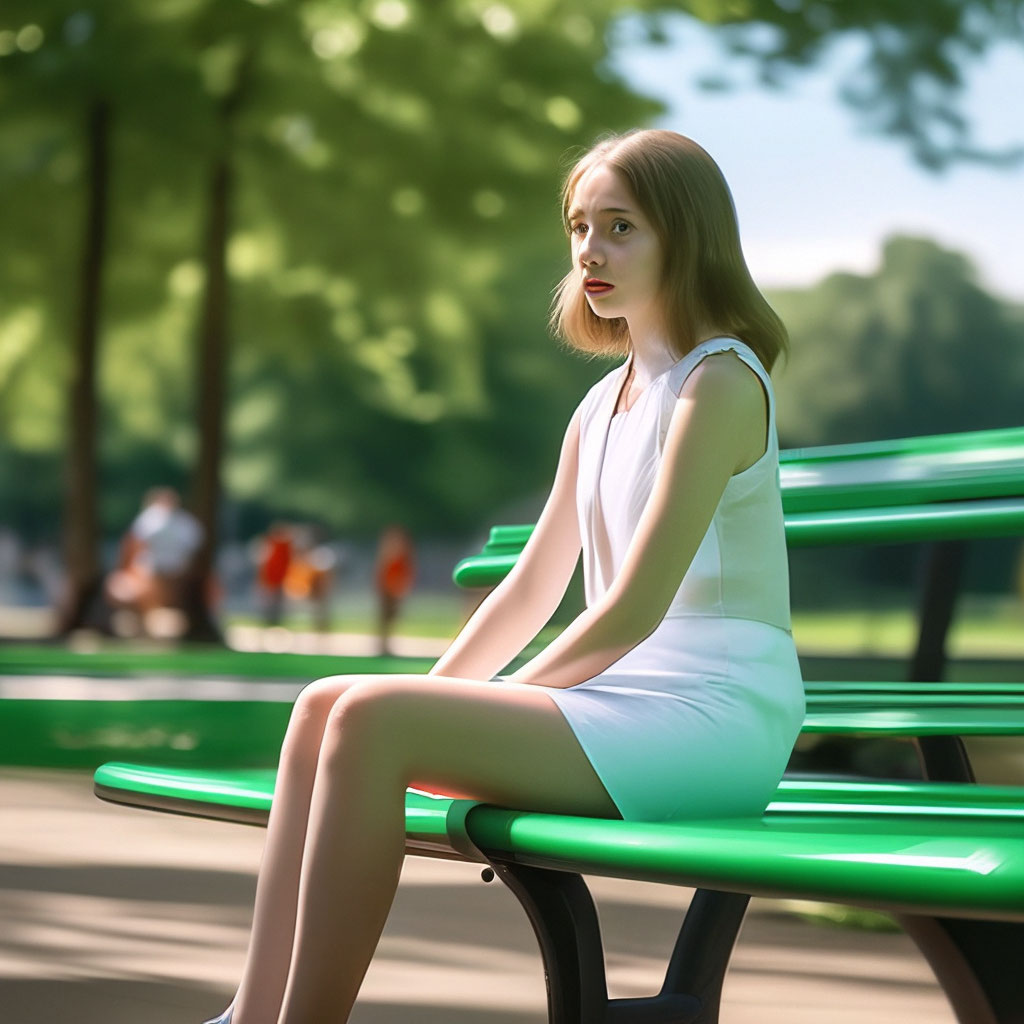 The girl on the bench