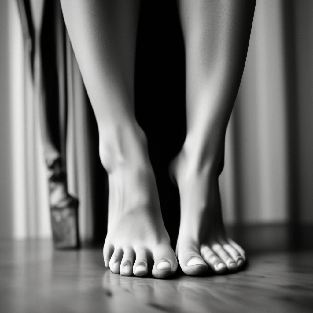 Босые ноги девушек с красным педикюром (38 фото)