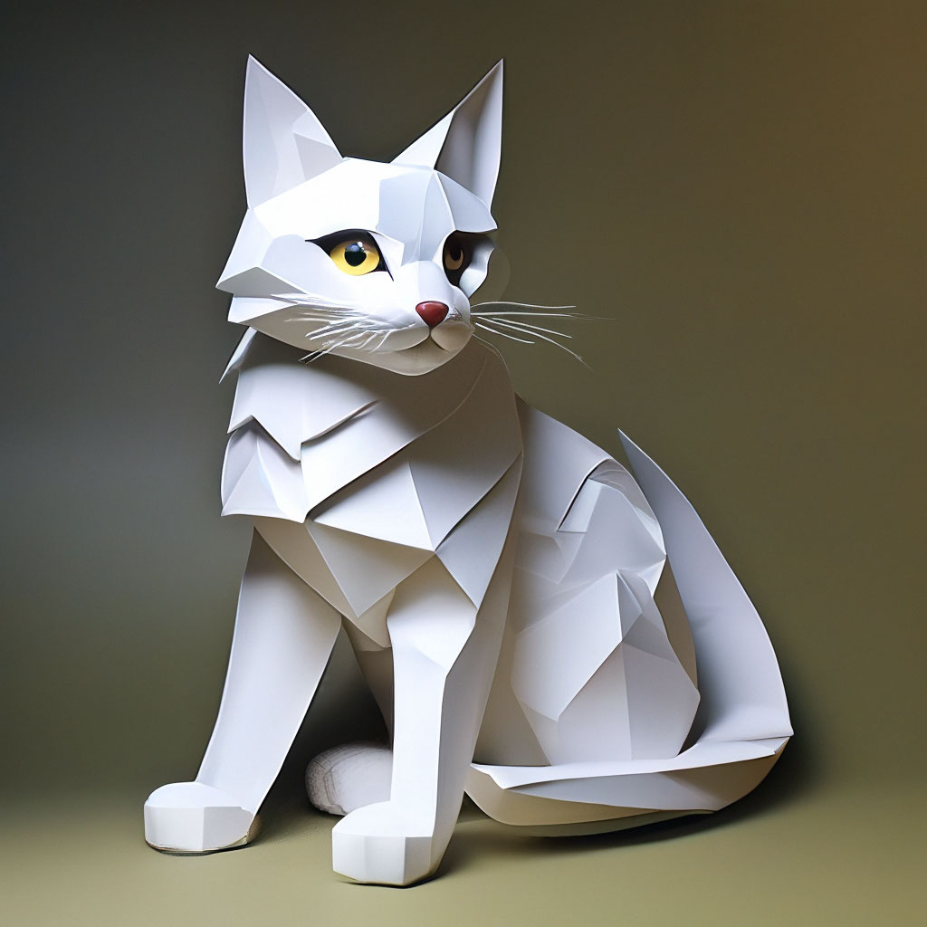 Котик из бумаги, реалистично, схема…» — создано в Шедевруме