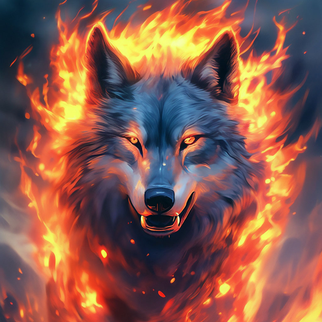 Волк в огне - красивые фото