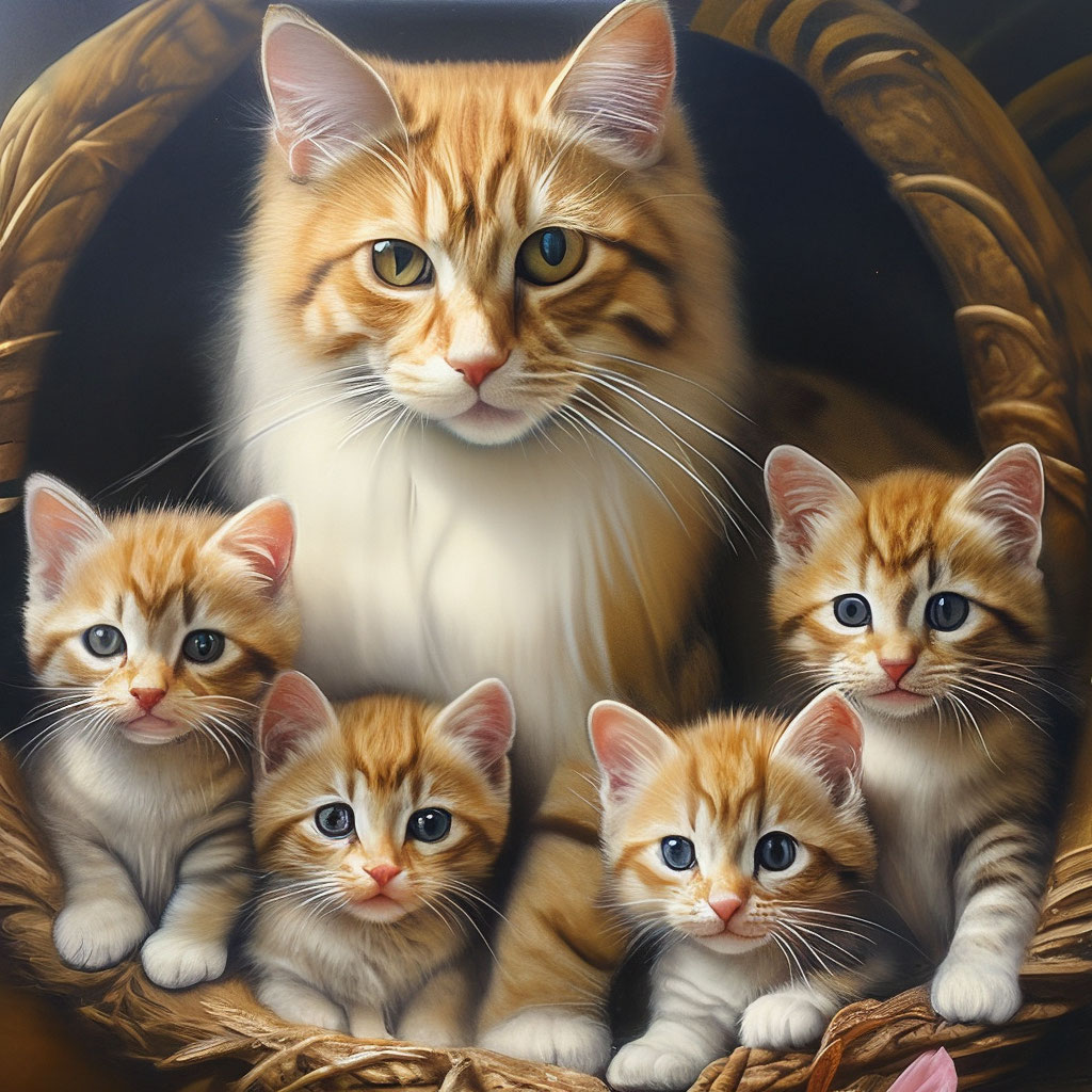 Картина по номерам Мама киса с котеночек (Brushme GX36536)