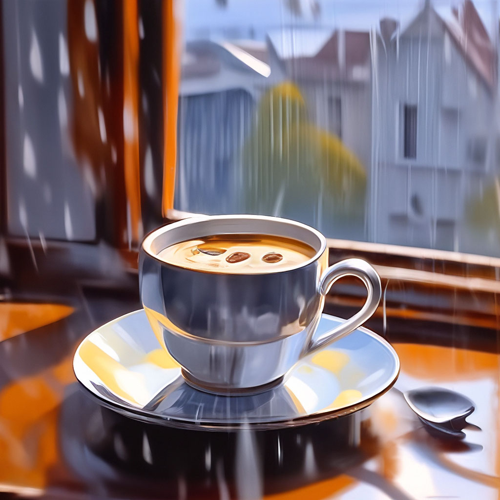 Фото по запросу Дождь окно кофе дождь