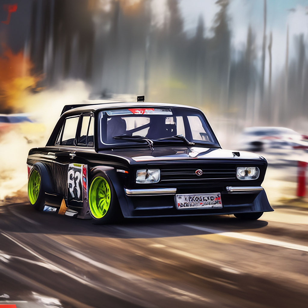 Black lada, drift, auto ban, …