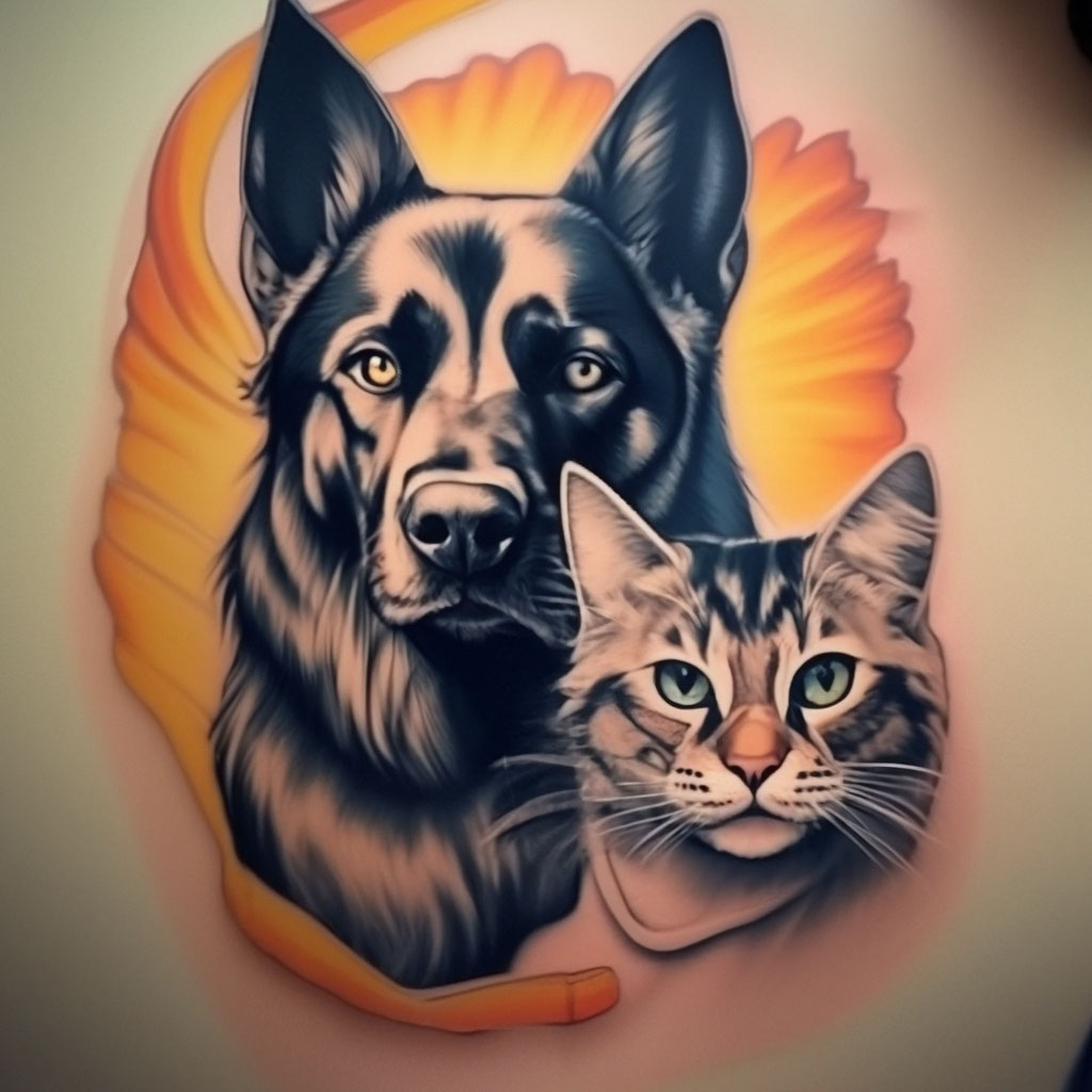 Тату кот и собака | Dog tattoos, Trendy tattoos, Small tattoos