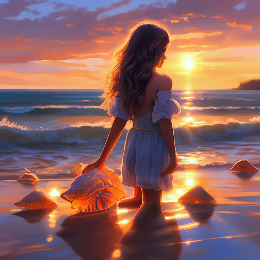 Красивая девушка на берегу моря …» — создано в Шедевруме