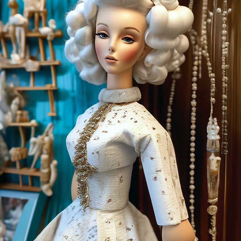 Миниатюра кукольная Манекен Барби с платьем и аксессуарами
