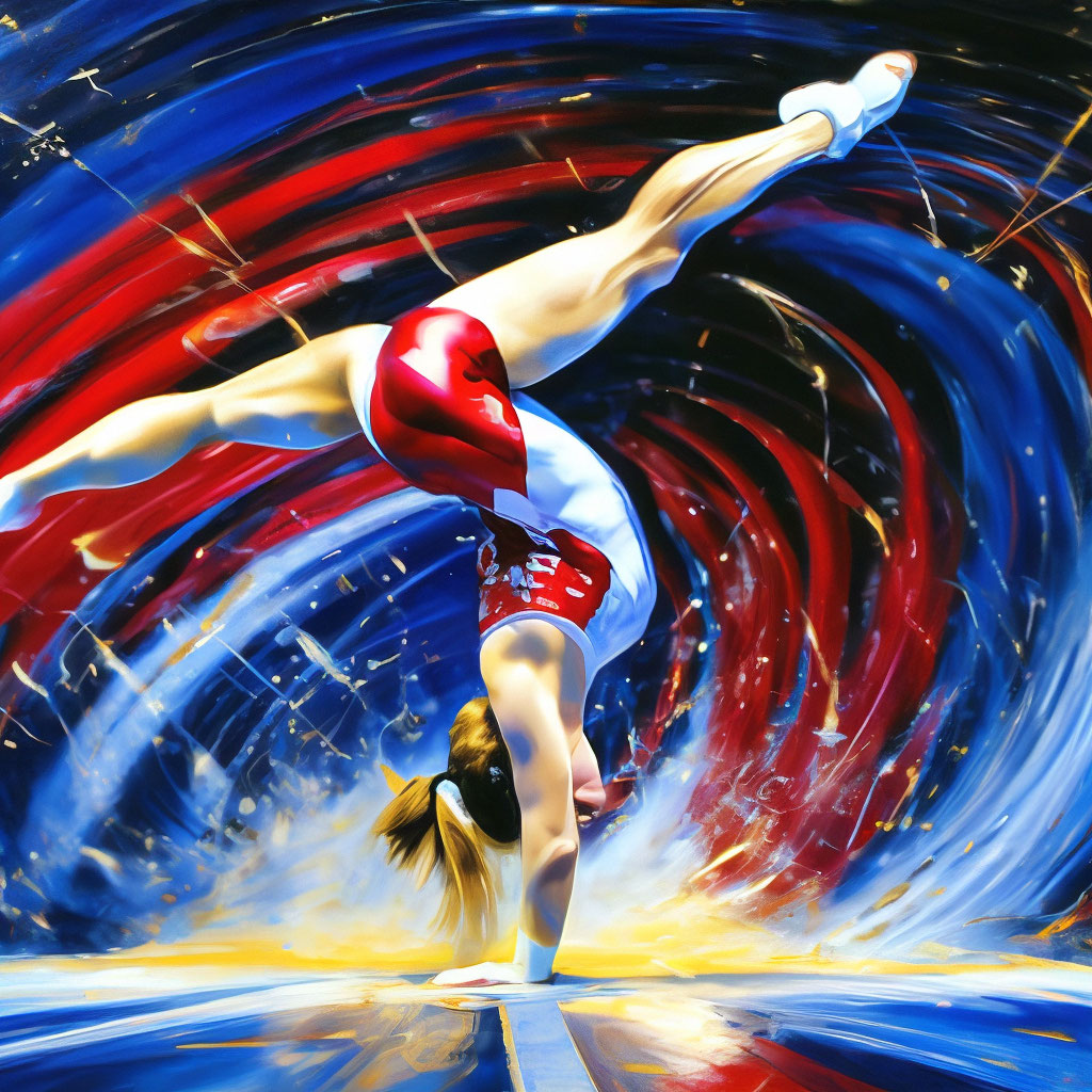 Paintings artwork Gymnastics Backflip selling