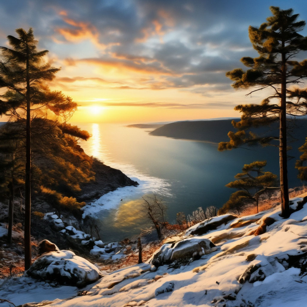 Зима, утро, пейзаж, природа, зимний …» — создано в Шедевруме