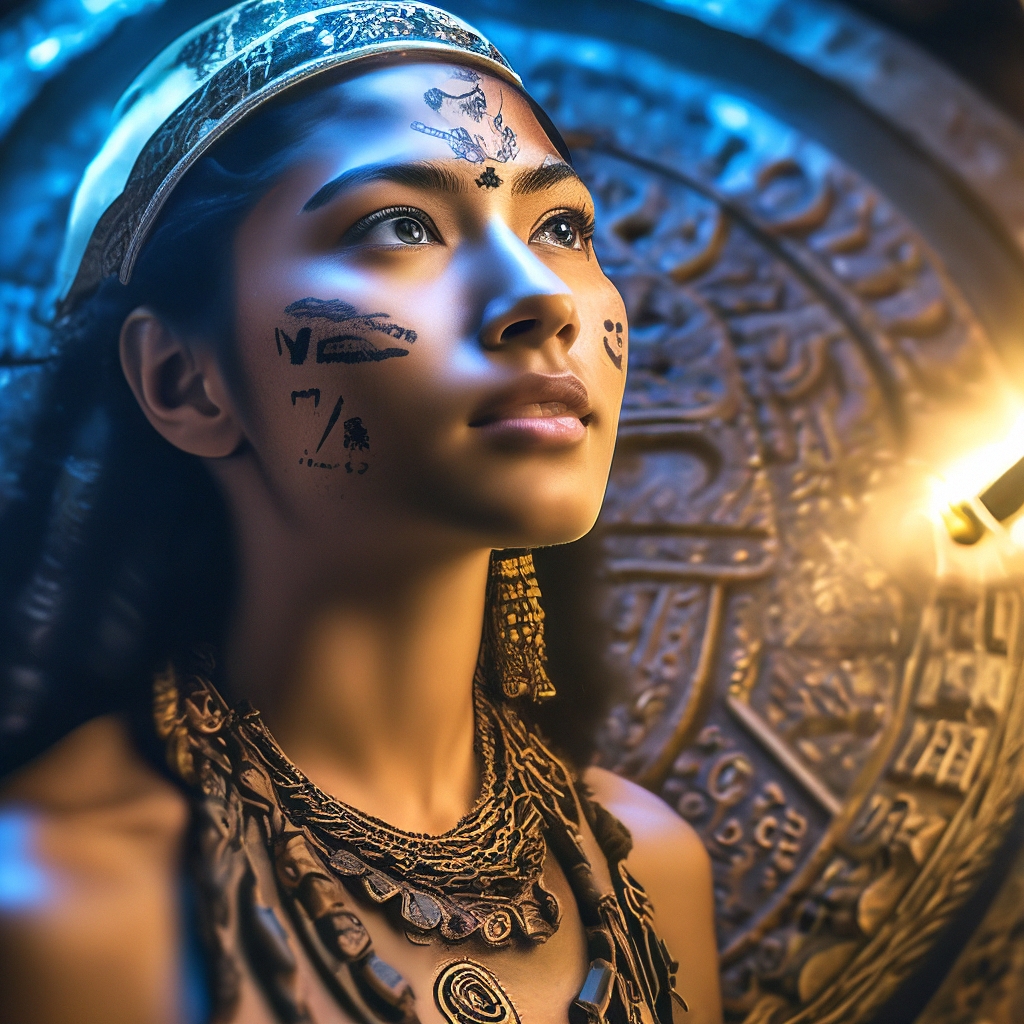Календарь майя в образе девушки из…» — создано в Шедевруме