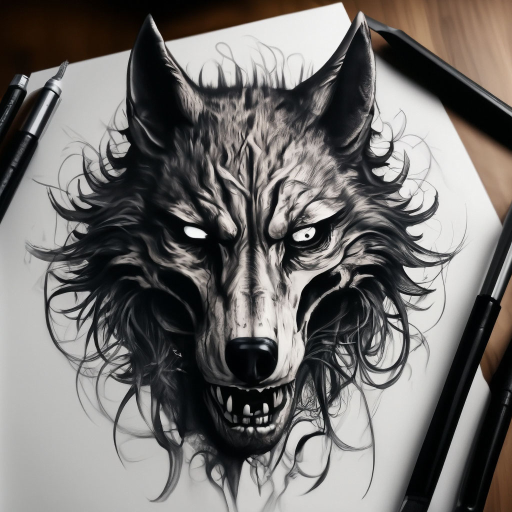Эскизы тату волка и черепа: красивые и стильные идеи