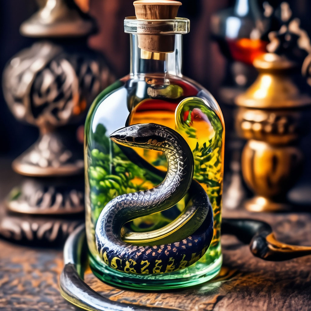 Змея на бутылке