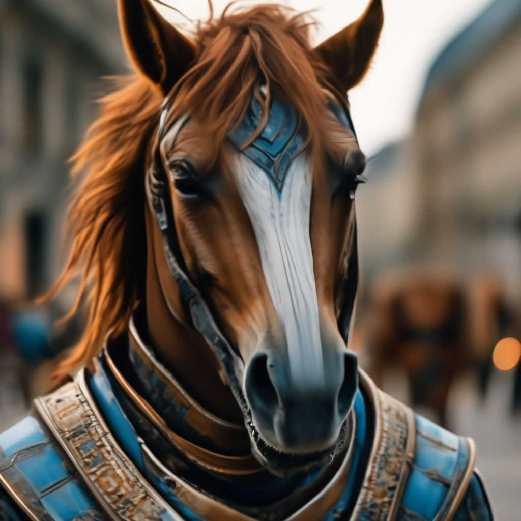 Антропоморфный конь голубой+коричневый» — создано в Шедевруме