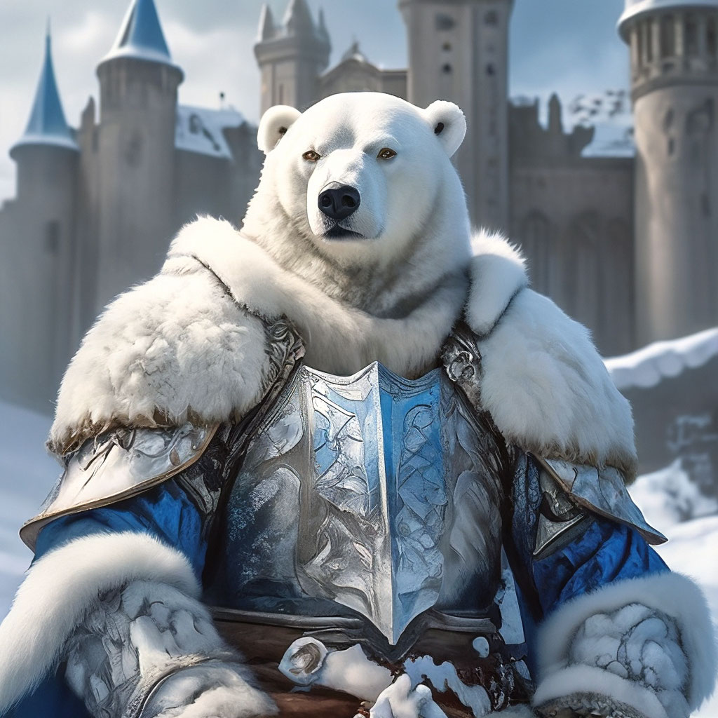 Белый медведь король в броне …» — создано в Шедевруме