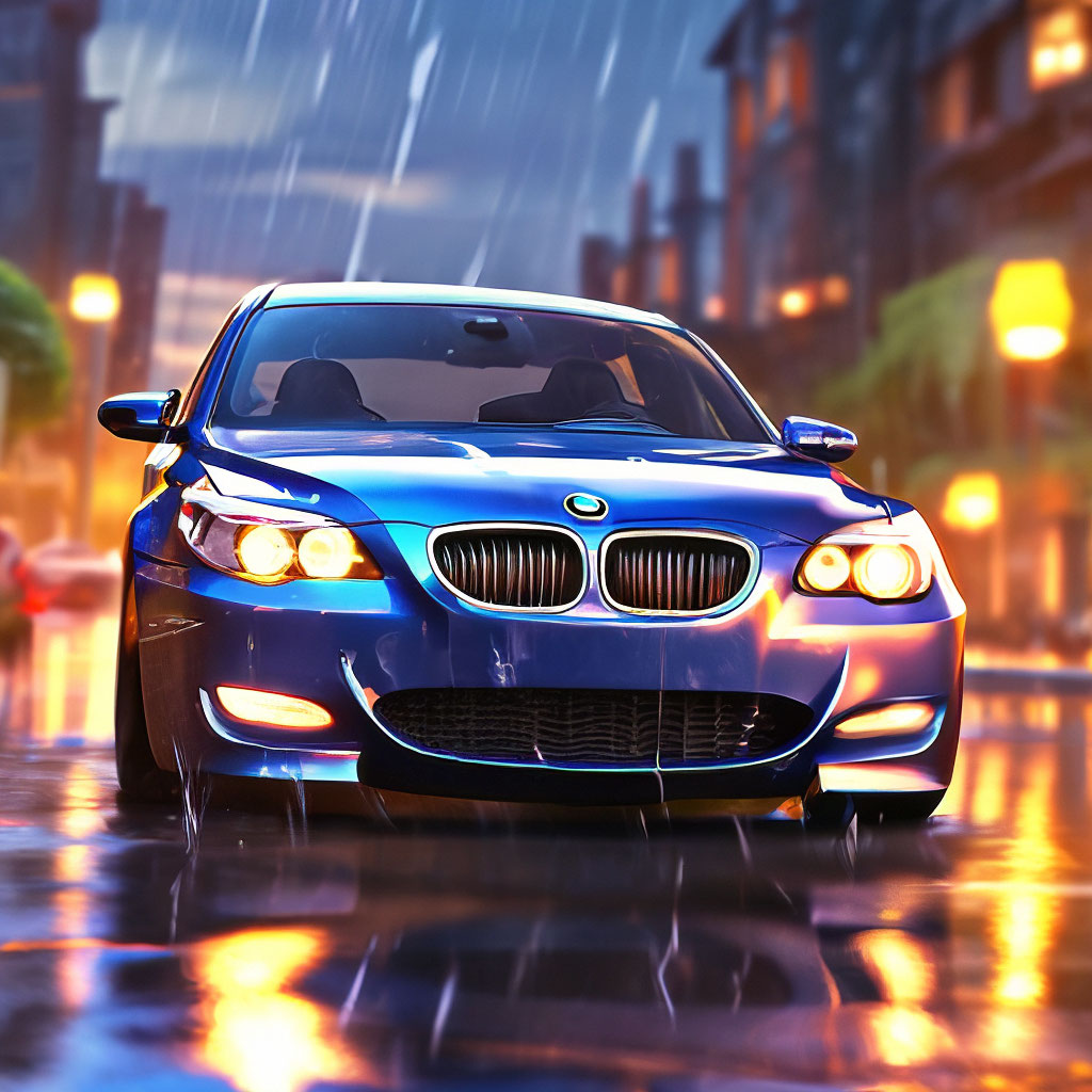 BMW 写実水彩画 Bmw M5 2006 Painting by Yuriy Shevchuk - Pixels