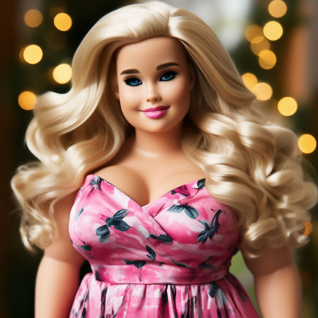 Fat barbie doll image created in Shedevrum