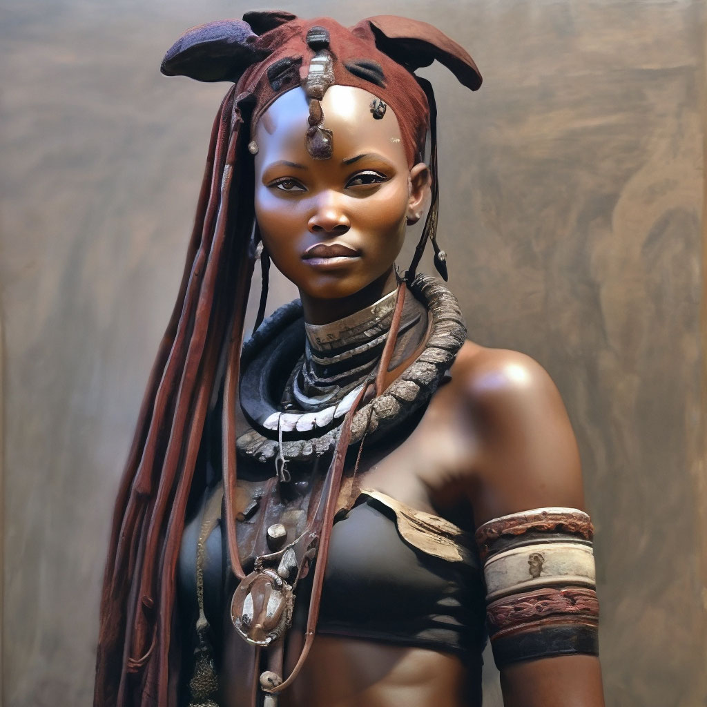 Красивая африканка племени химба, в …» — создано в Шедевруме