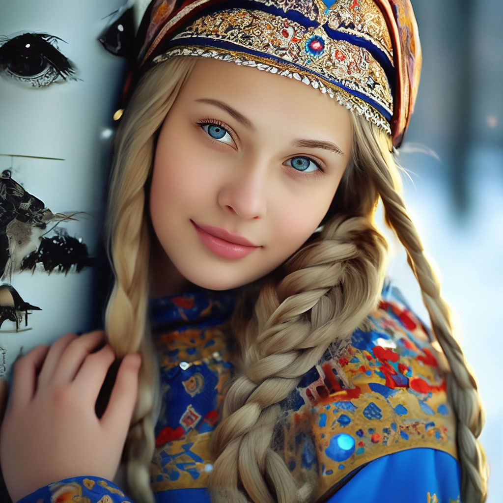 Славянская внешность девушки