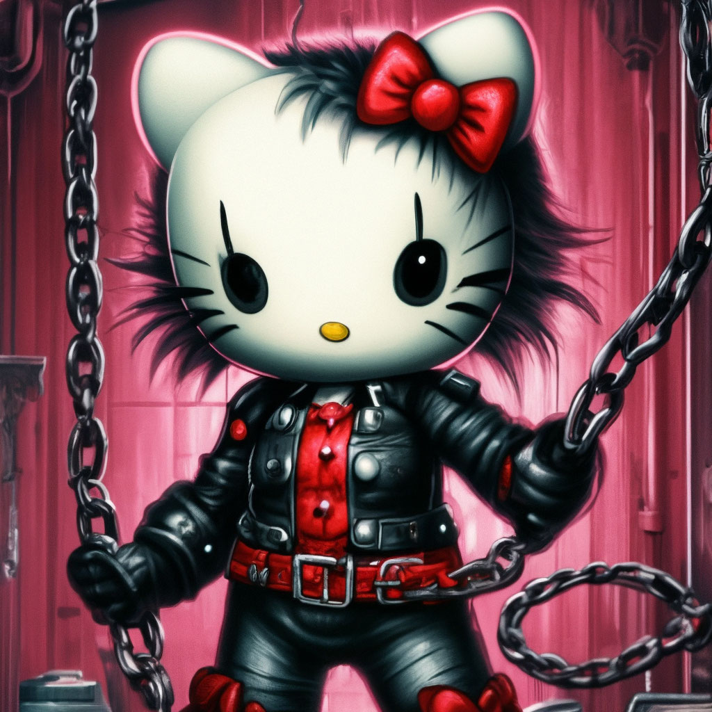 Hello kitty, шипы, рисовка, b.d.s…» — создано в Шедевруме