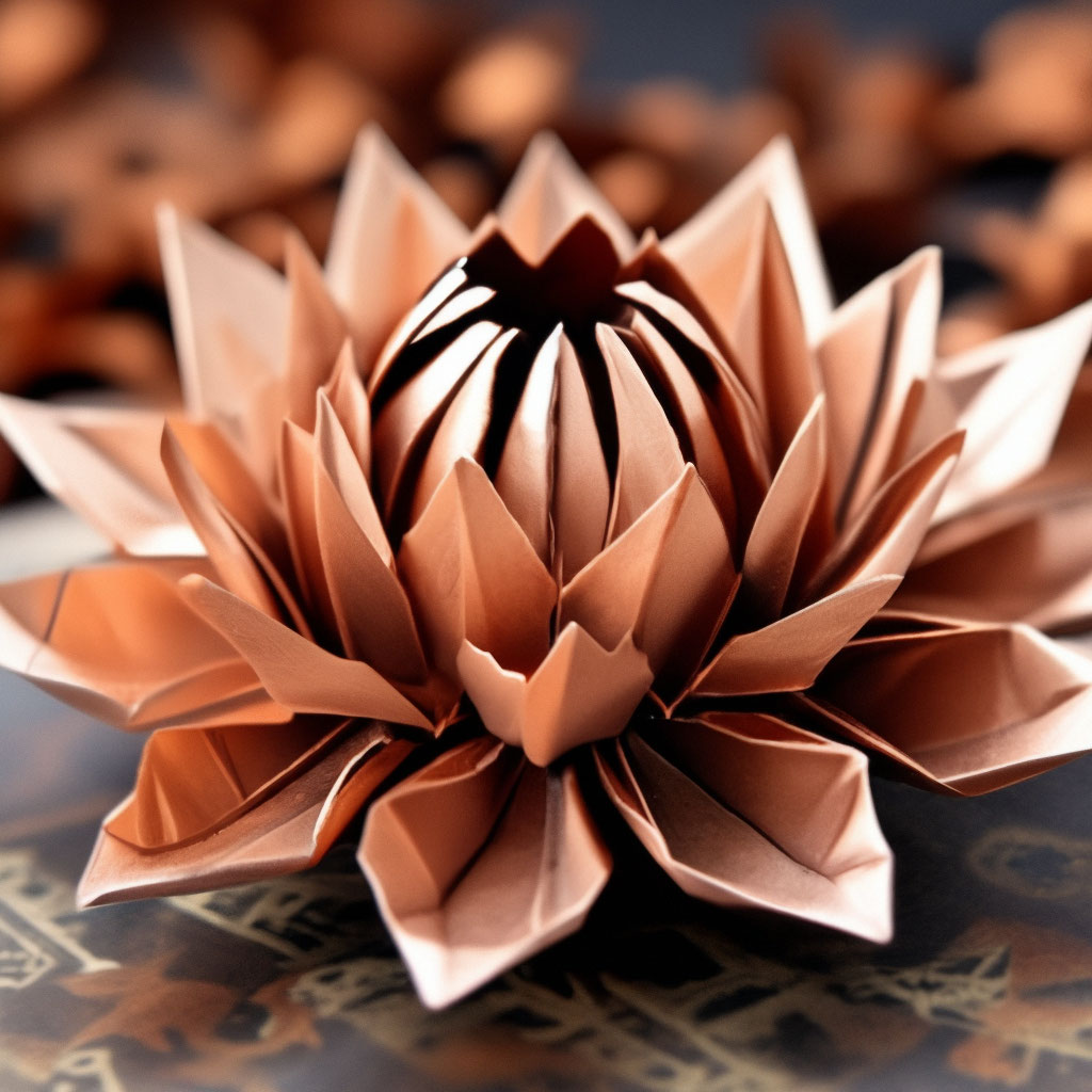 Цветок лотоса оригами схема
